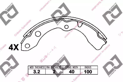 Комлект тормозных накладок DJ PARTS BS1160